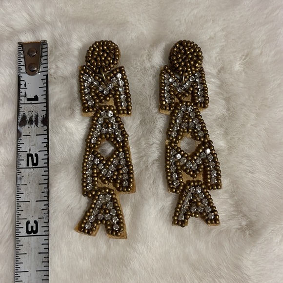 Beaded “MAMA” drop earrings - Picture 3 of 3